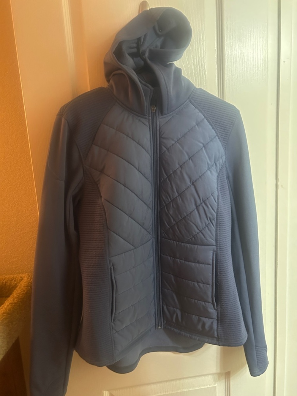 Fila Quilted Hooded Puffer Jacket - Navy